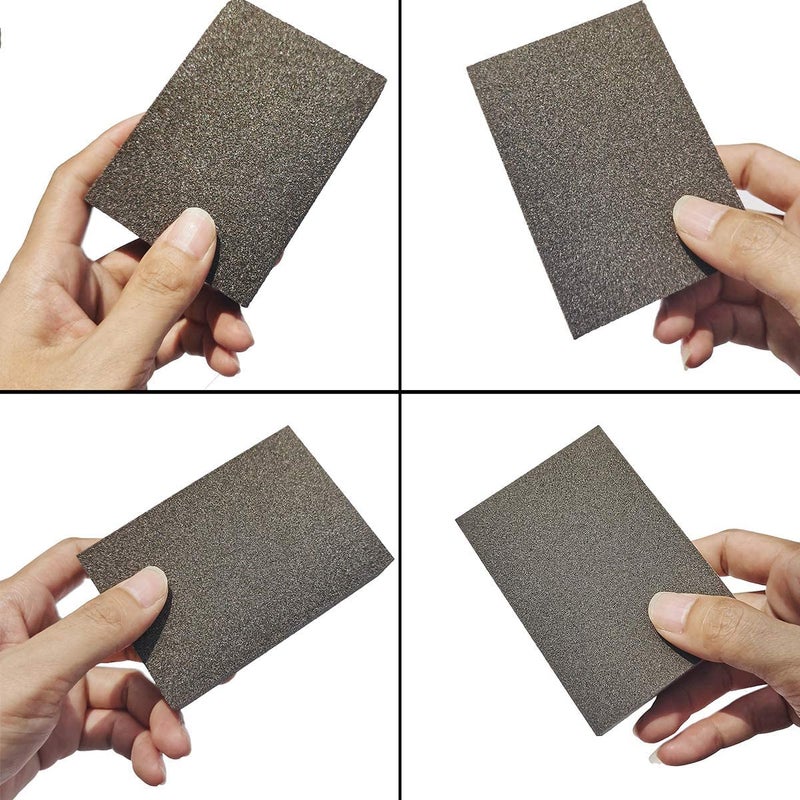 SACKORANGE 8 PCS Sanding Sponge Assortment, 2 PCS Each of 120 220 320 400 Grit -Coarse Medium Fine Hand Sanding Block Sandpaper Sponge for Metal Wood-Working Home Cleaning Drywall - Image 5